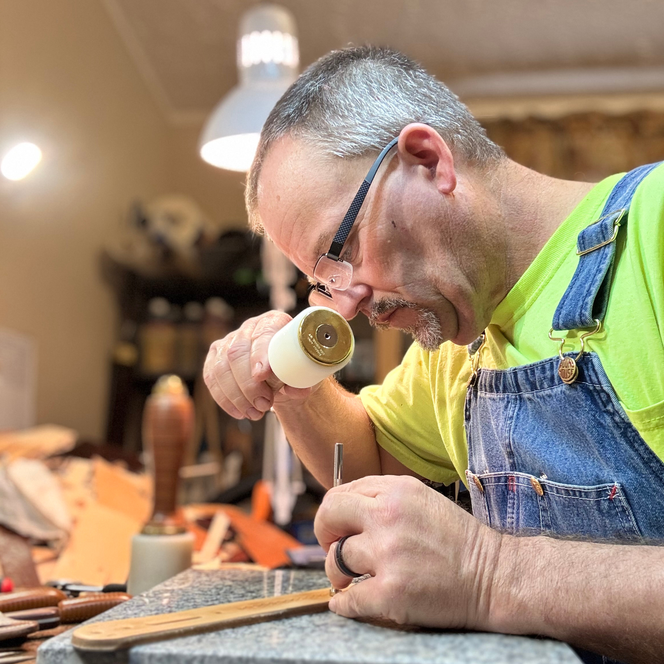 Marc Thomas at his workbench