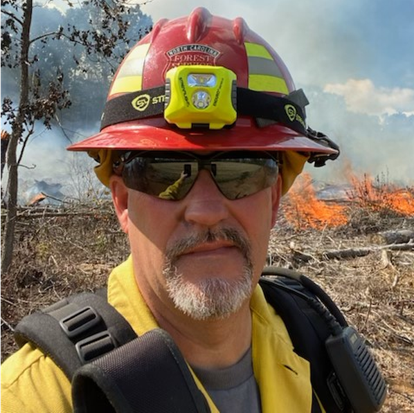 Marc Thomas on a wildland fire.